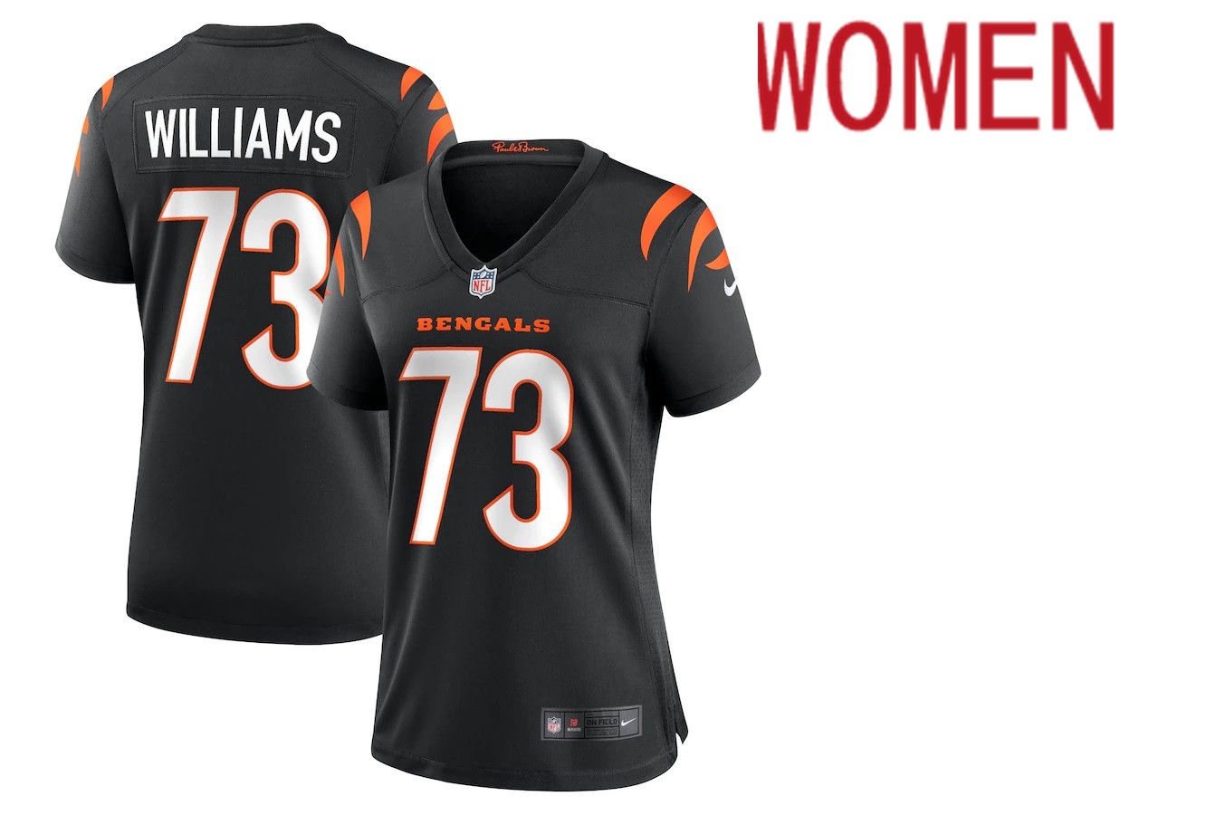 Women Cincinnati Bengals 73 Jonah Williams Nike Black Game NFL Jersey